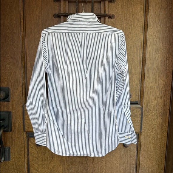 Ralph Lauren  Women’s White and Navy Striped Button-Down Shirt Size M - Picture 4 of 8